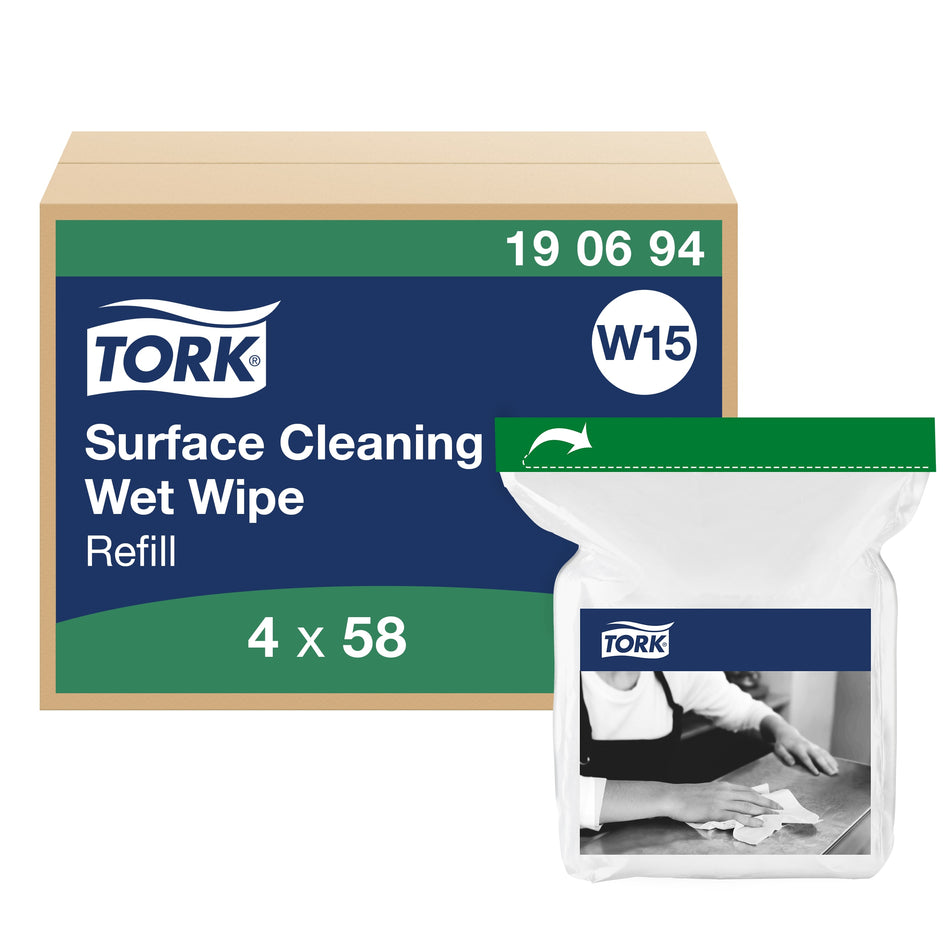 Tork Lingettes humides pour nettoyage des surfaces W15