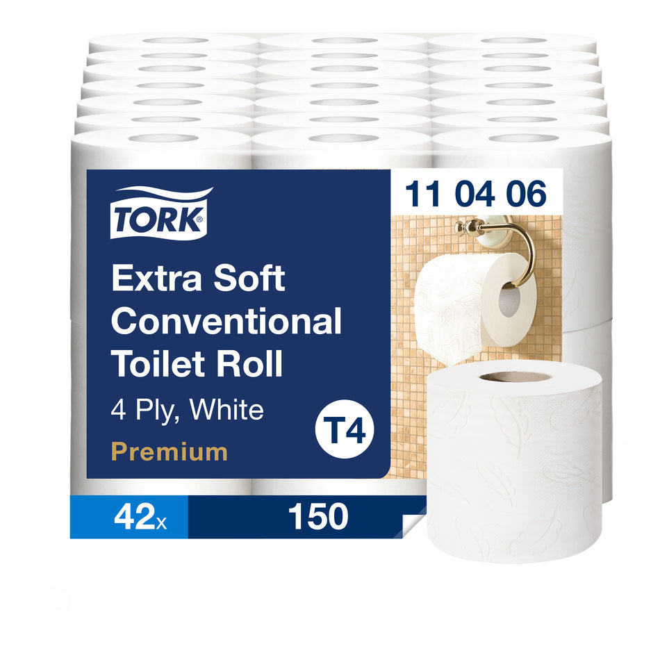 Tork Papier Toilette Rouleau traditionnel extra-doux blanc T4
