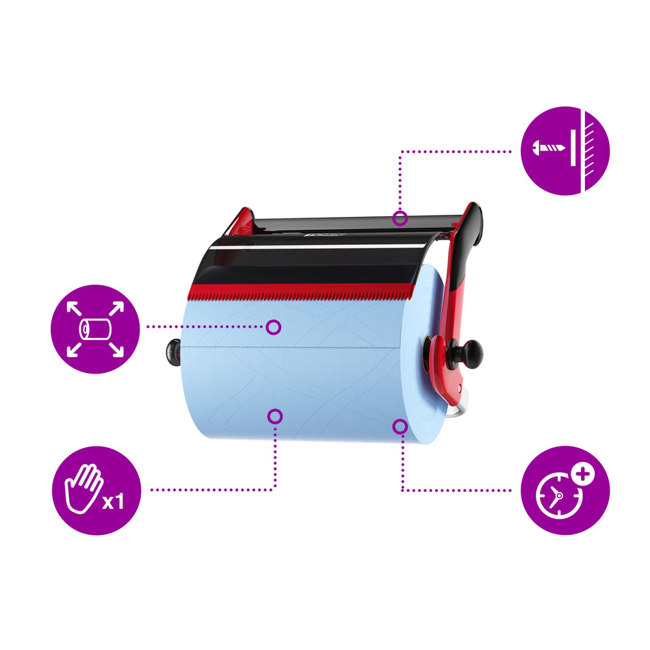 Tork Wandhalterung für Papierwischtücher Rot und Smoke W1