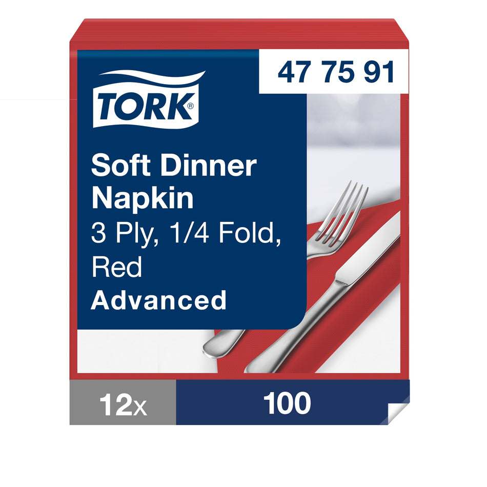 Tork Soft Dinnerservietten Rot