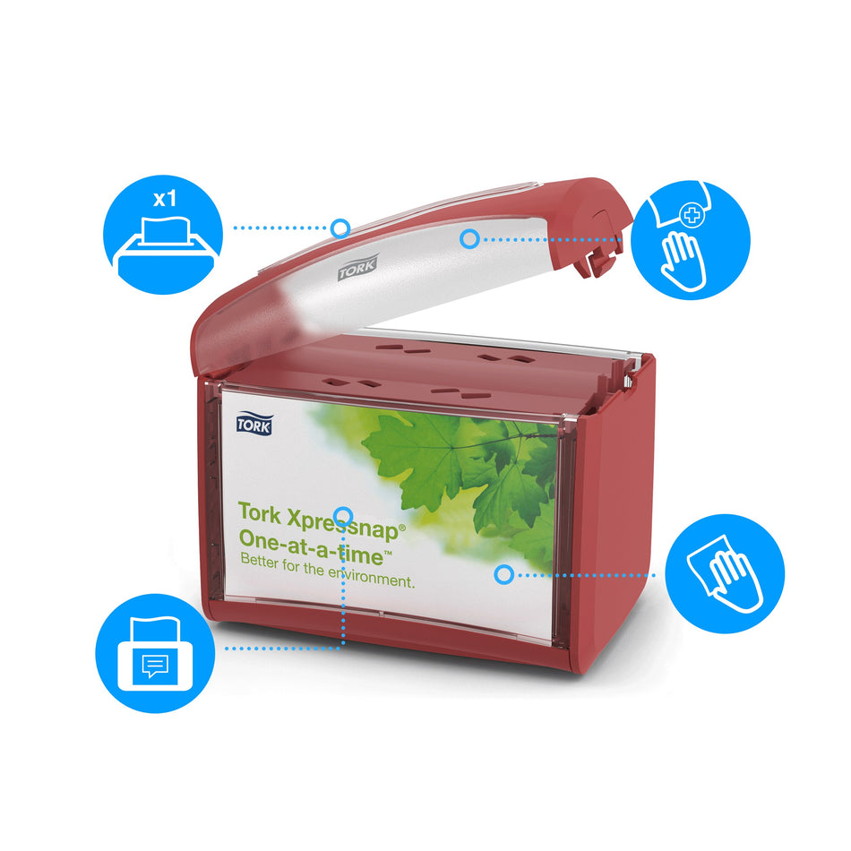 Tork Xpressnap® Distributeur de Serviettes de Table rouge N4