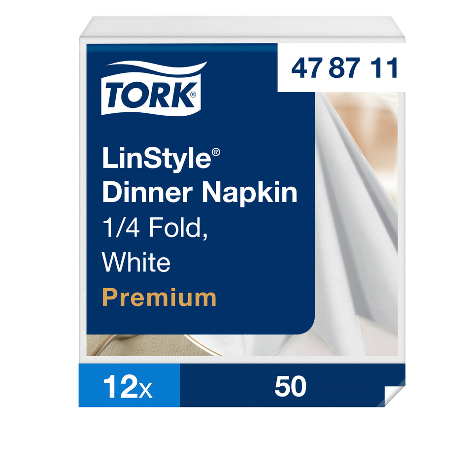 Tork LinStyle® Serviettes Dinner Blanches
