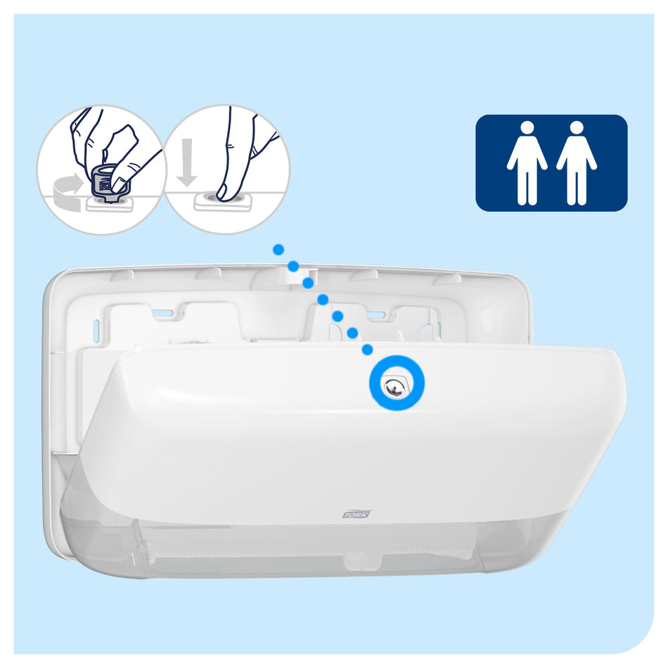 Tork Distributeur double pour papier toilette rouleau Mini Jumbo blanc T2