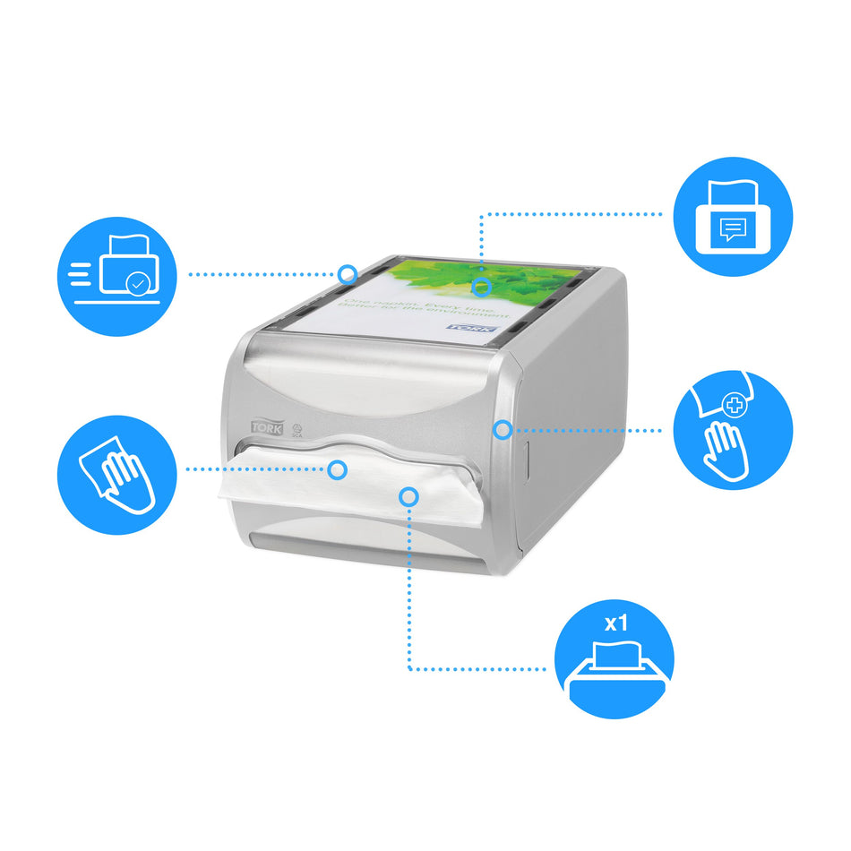 Tork Xpressnap® Distributeur de Serviettes de comptoir gris N4