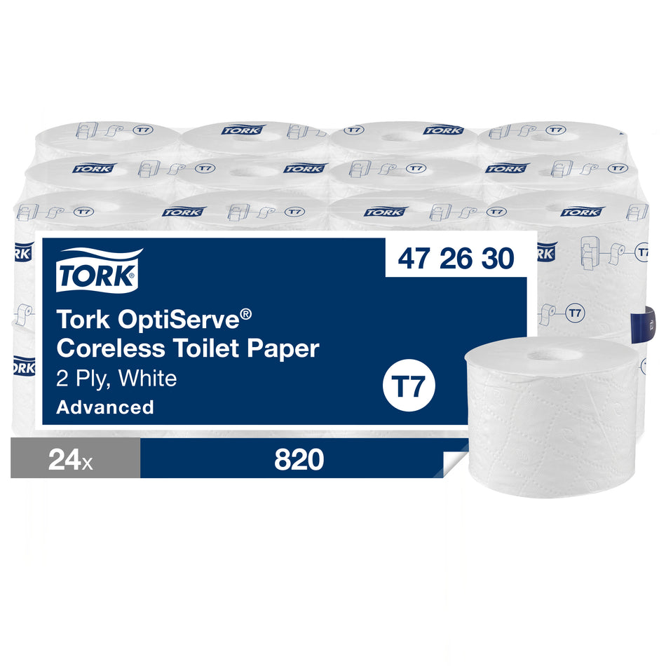 Tork OptiServe® Papier toilette sans mandrin blanc T7