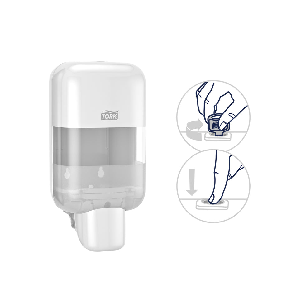 Tork Mini distributeur de savon et de désinfectant blanc S5