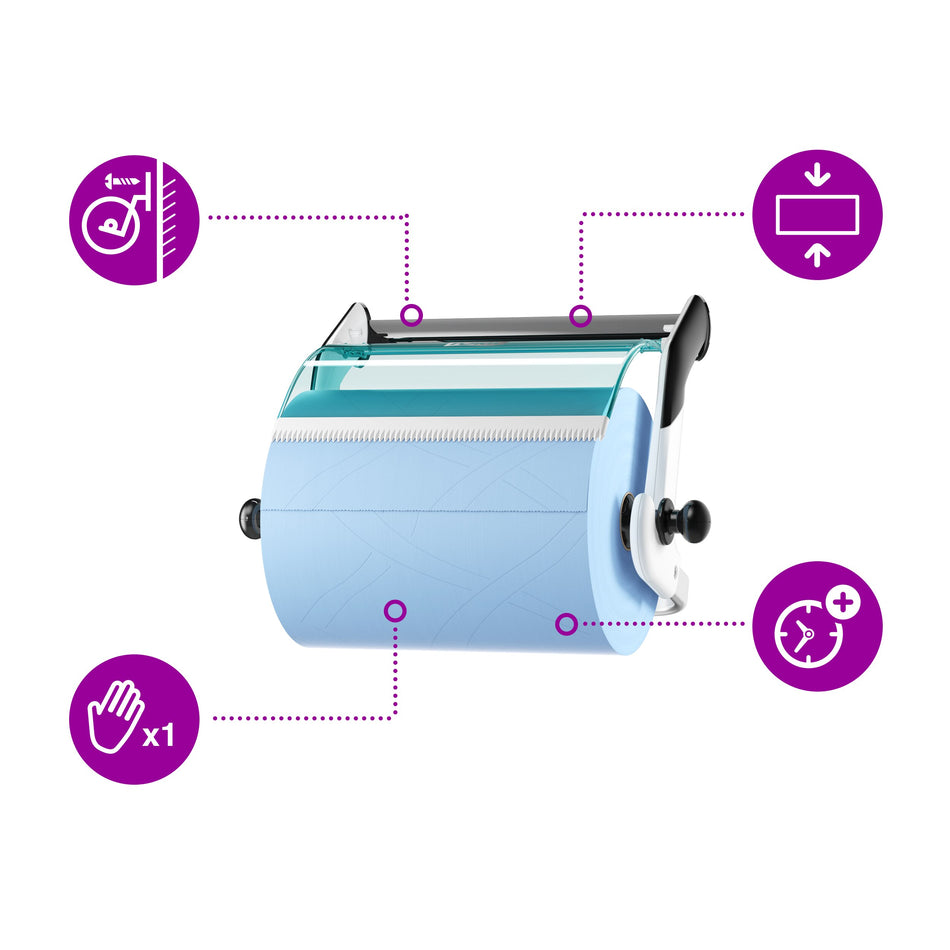 Tork Wandhalterung für Papierwischtücher Weiß und Türkis W1