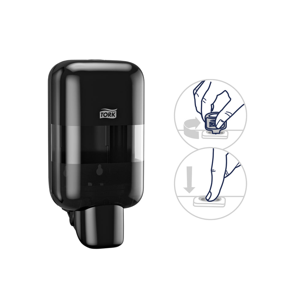 Tork Mini distributeur de savon et de désinfectant noir S5
