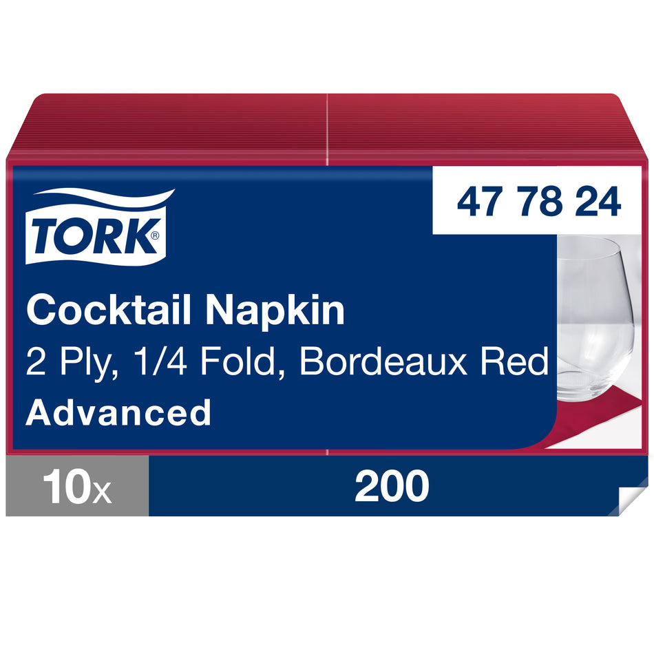 Tork Cocktailservietten Bordeauxrot