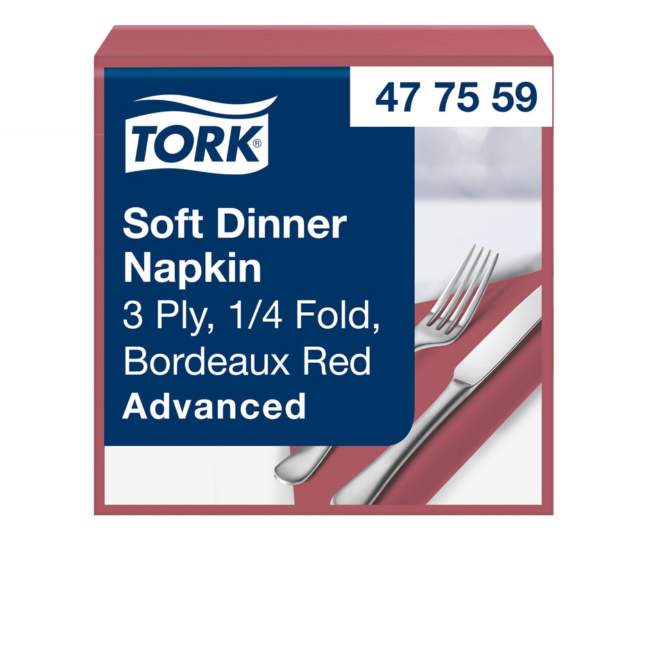 Tork Soft Dinnerservietten Bordeauxrot