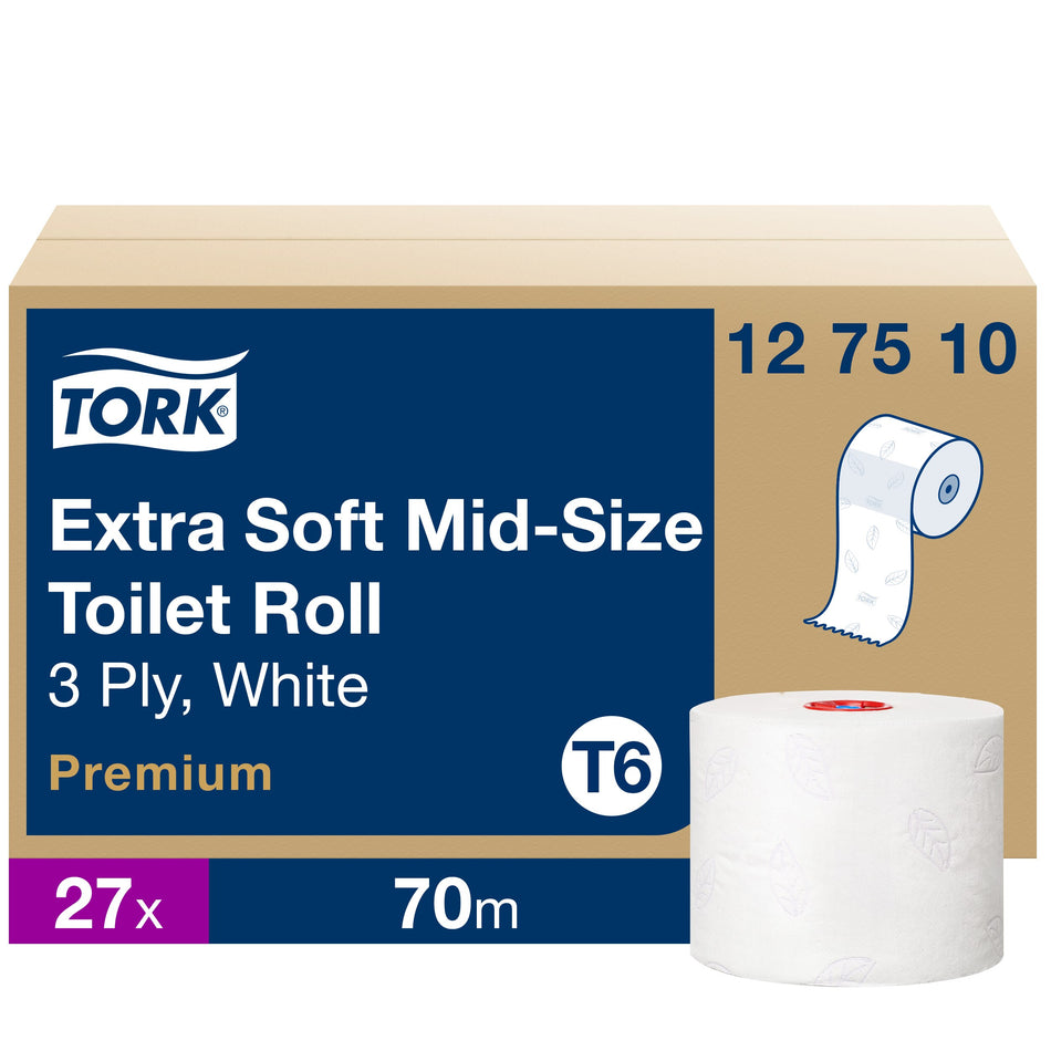 Tork Papier Toilette Rouleau Mid-size extra-doux blanc T6