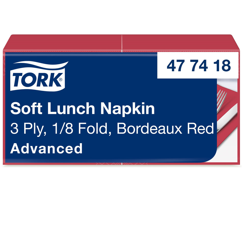 Tork Soft Lunchservietten Bordeauxrot