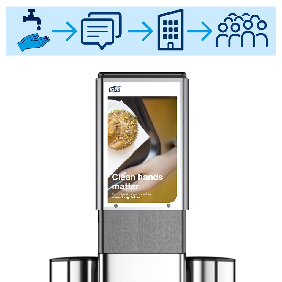 Tork Panneau AD-A-Glance® pour Stand hygiène transparent pour distributeur de gel hydroalcoolique,