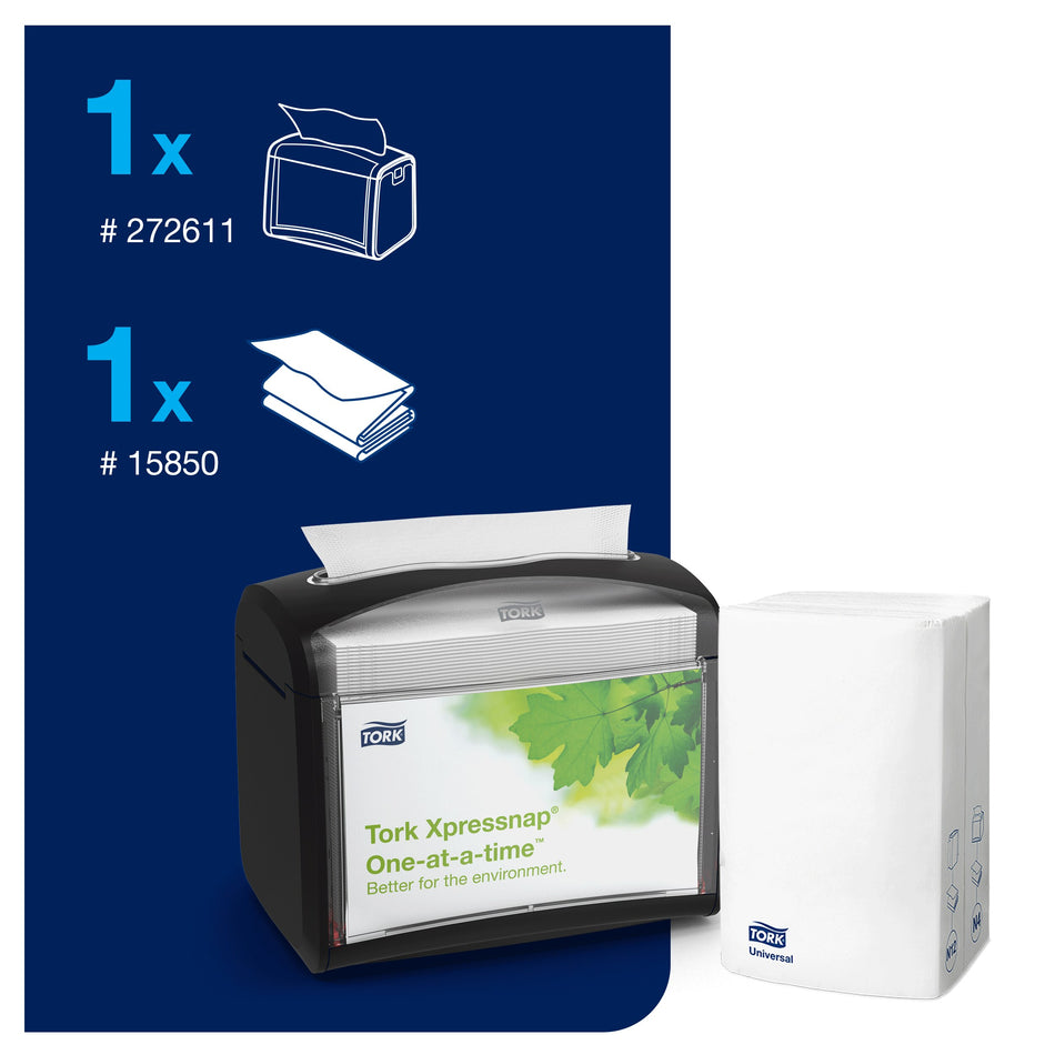 Tork Xpressnap® Starter Pack Distributeur de Serviettes de Table N4 noir