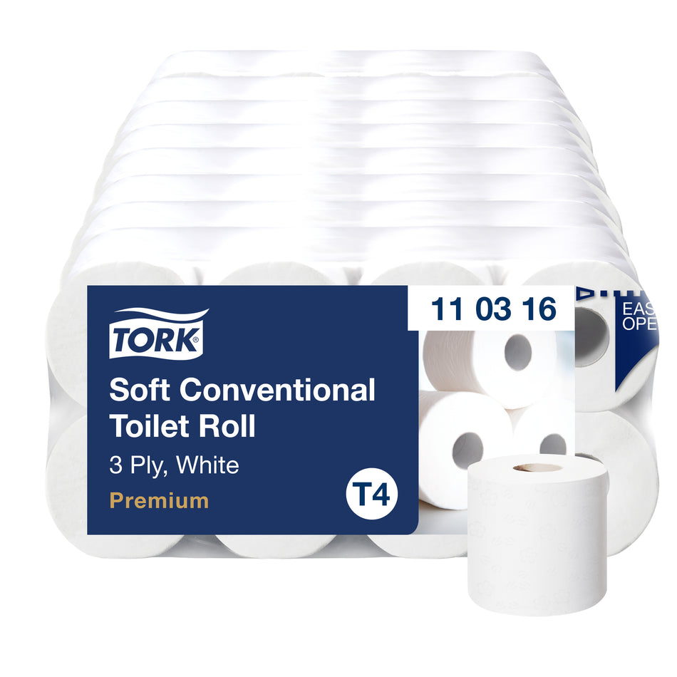 Tork Papier Toilette Rouleau traditionnel doux blanc T4