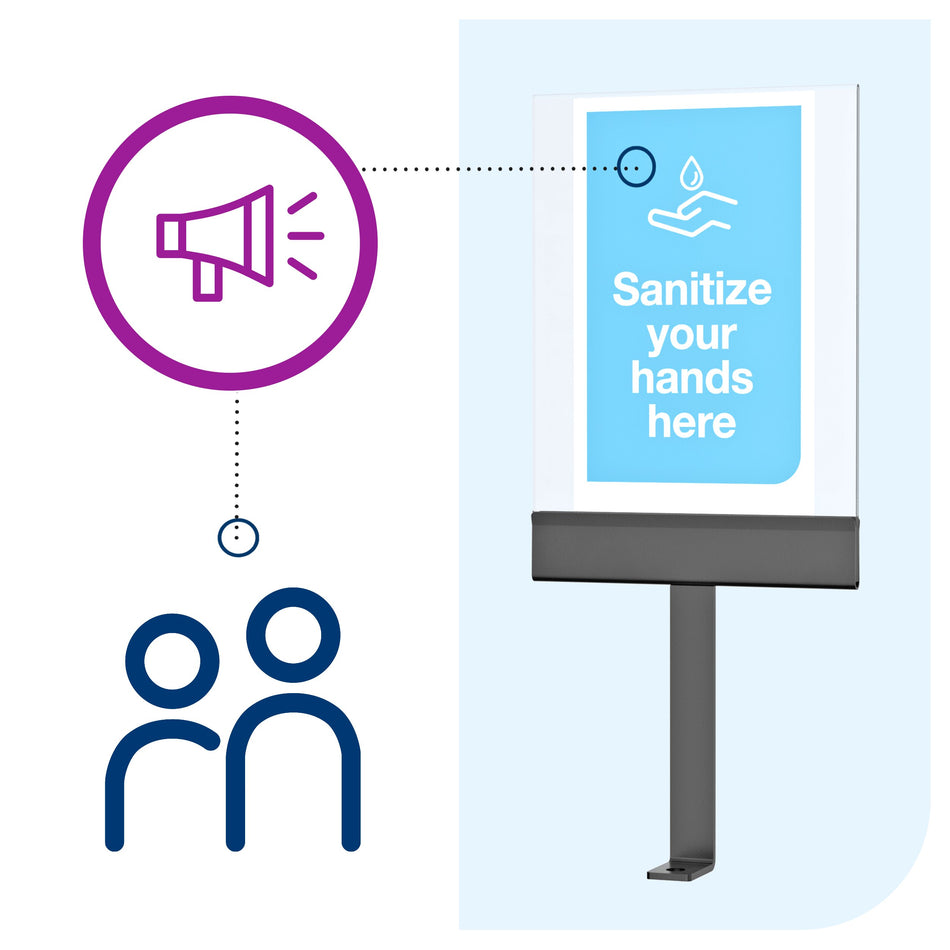 Tork Panneau AD-A-Glance® pour Stand de désinfection Tork, Transparent, S1-S4-S2