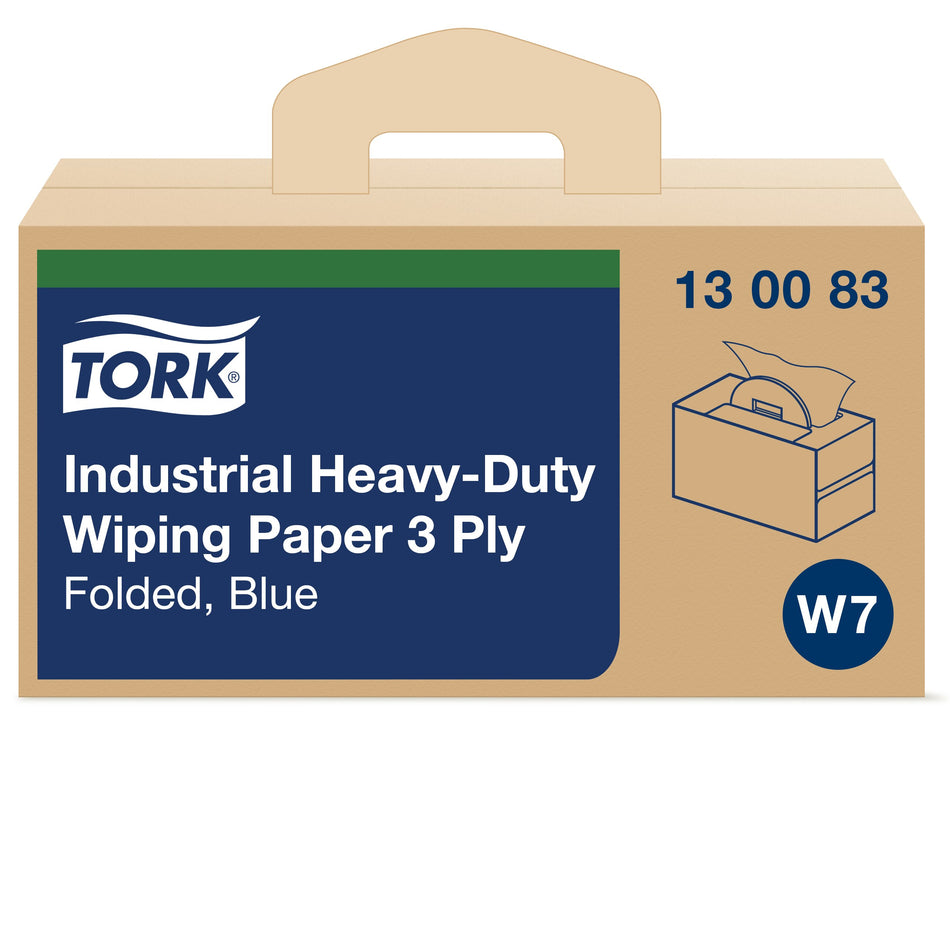 Tork Papier d'Essuyage Industriel ultra-résistant bleu W7