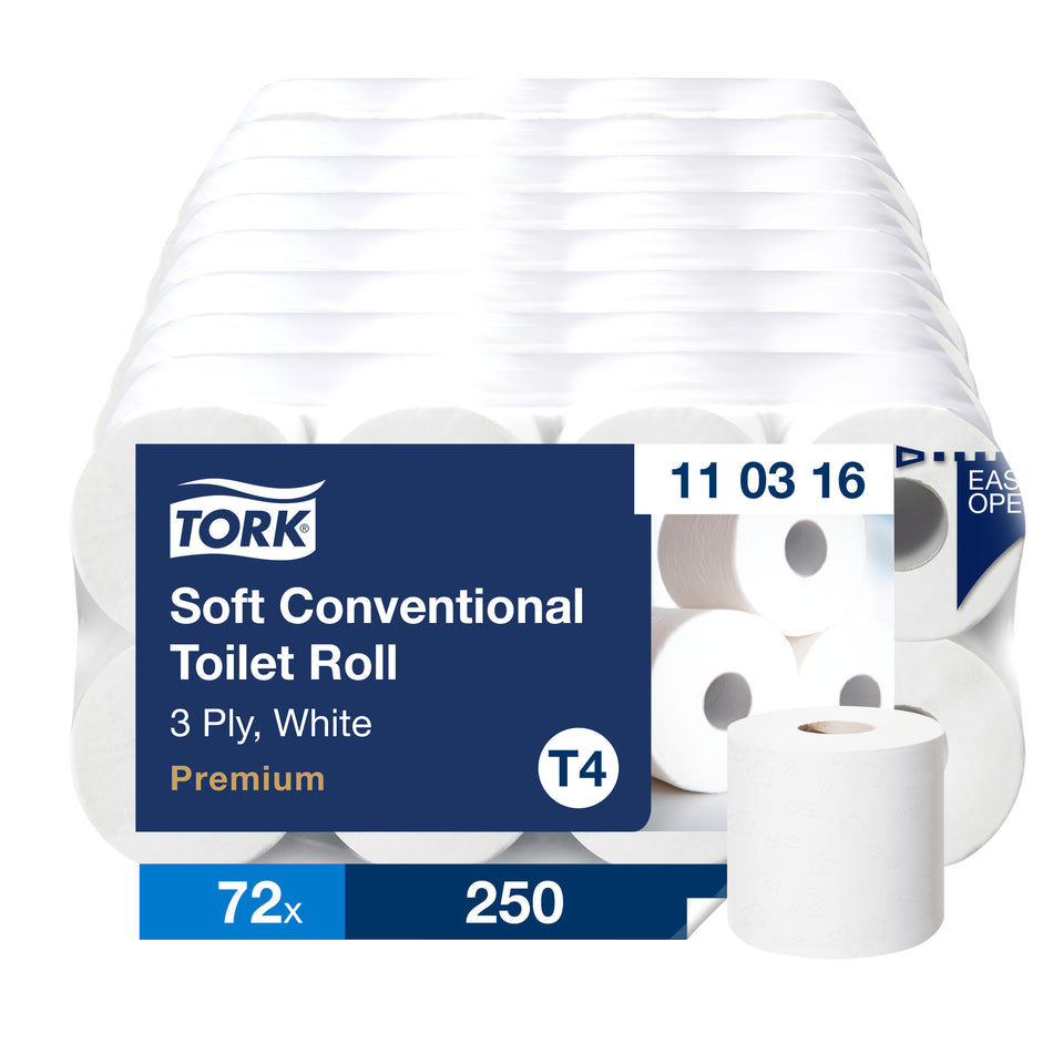 Tork Papier Toilette Rouleau traditionnel doux blanc T4