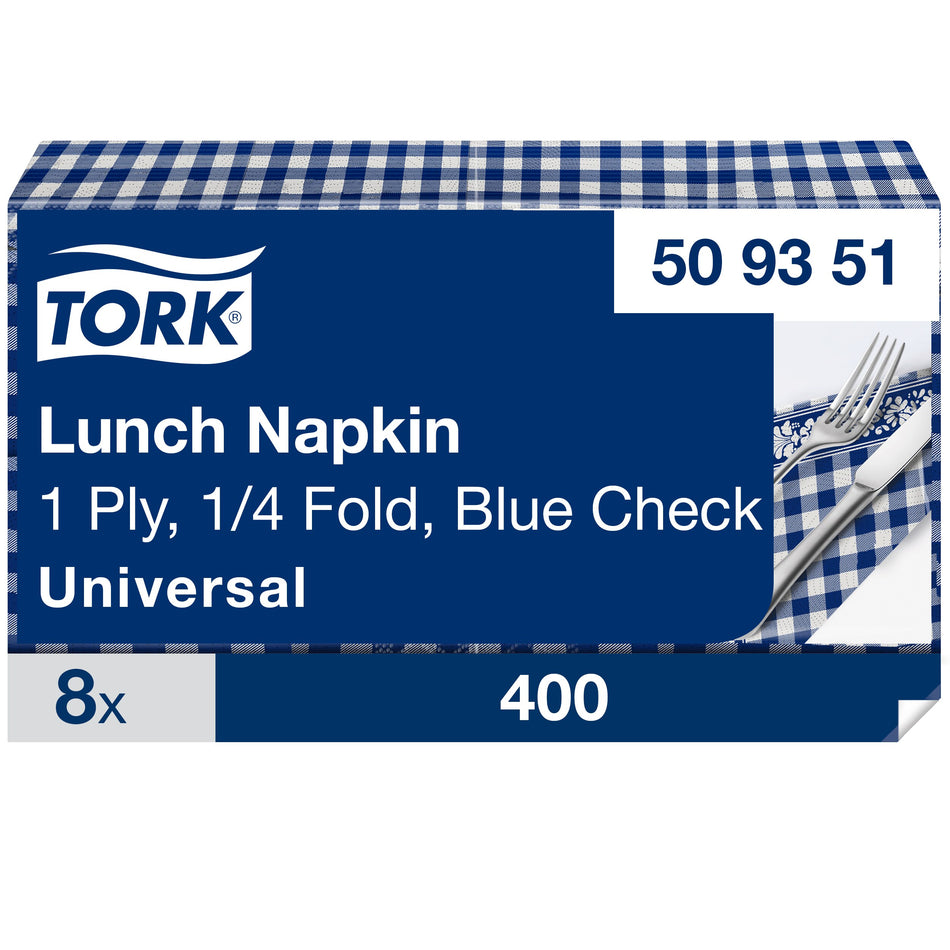 Tork Lunchservietten Blaukariert