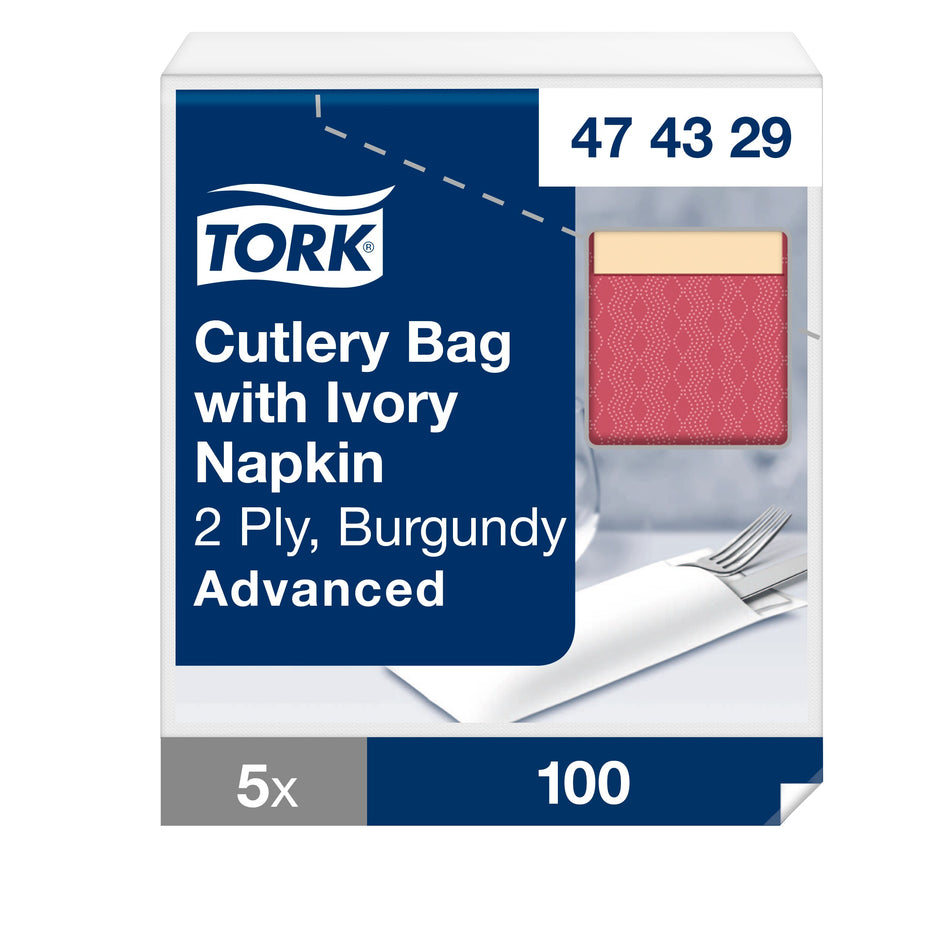 Tork hygienische Bestecktaschen Bordeauxrot