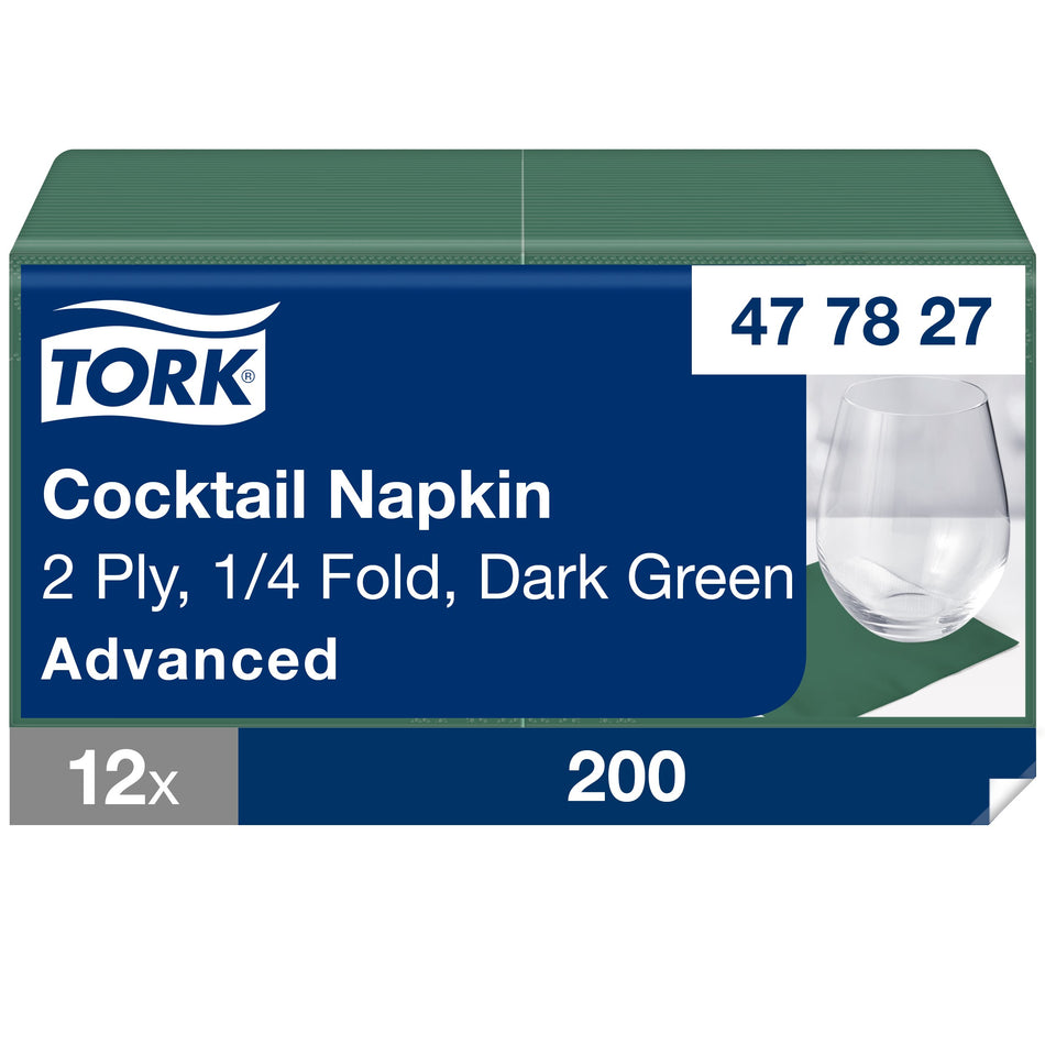 Tork Cocktailservietten Dunkelgrün