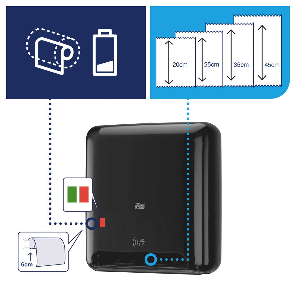Tork Matic® Distributeur automatique pour essuie-mains rouleau noir H1