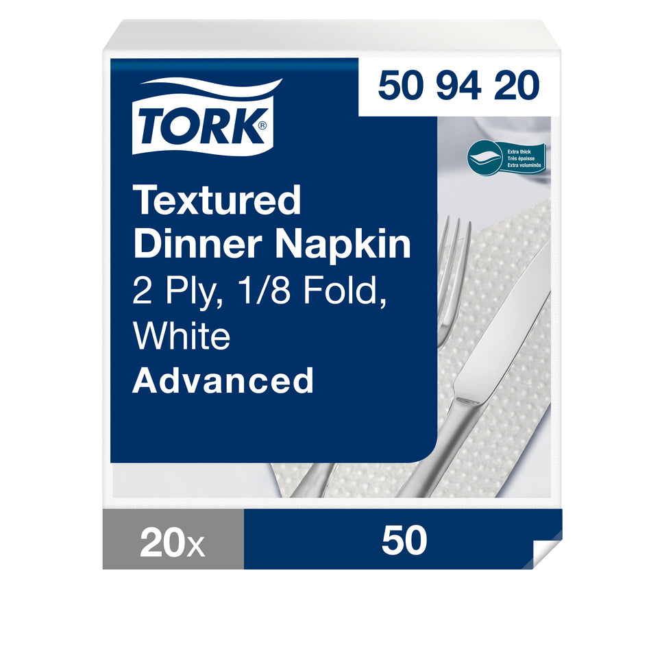 Tork Textured Dinnerserviette Weiß