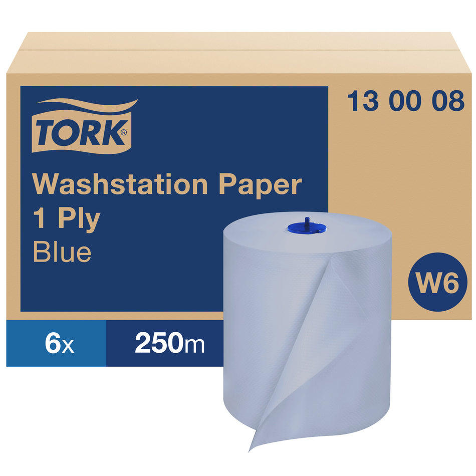Tork Papier d'Essuyage Basic bleu W6