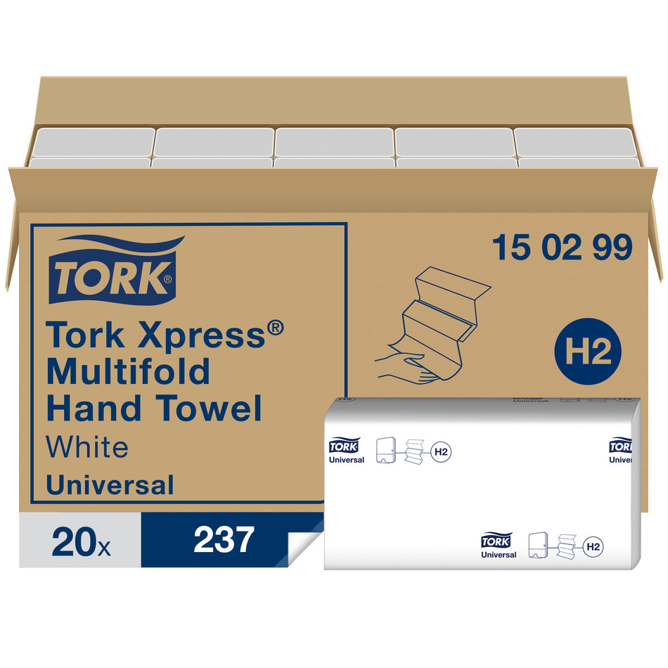 Tork Xpress® Essuie-mains interfoliés économiques blancs H2