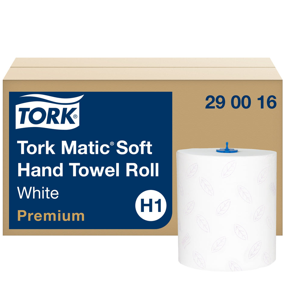 Tork Matic® Essuie-mains blancs à feuilles bleues doux H1