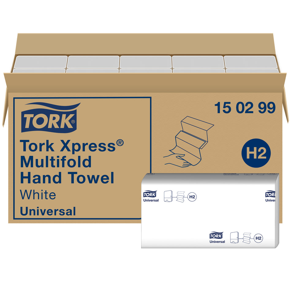 Tork Xpress® Essuie-mains interfoliés économiques blancs H2