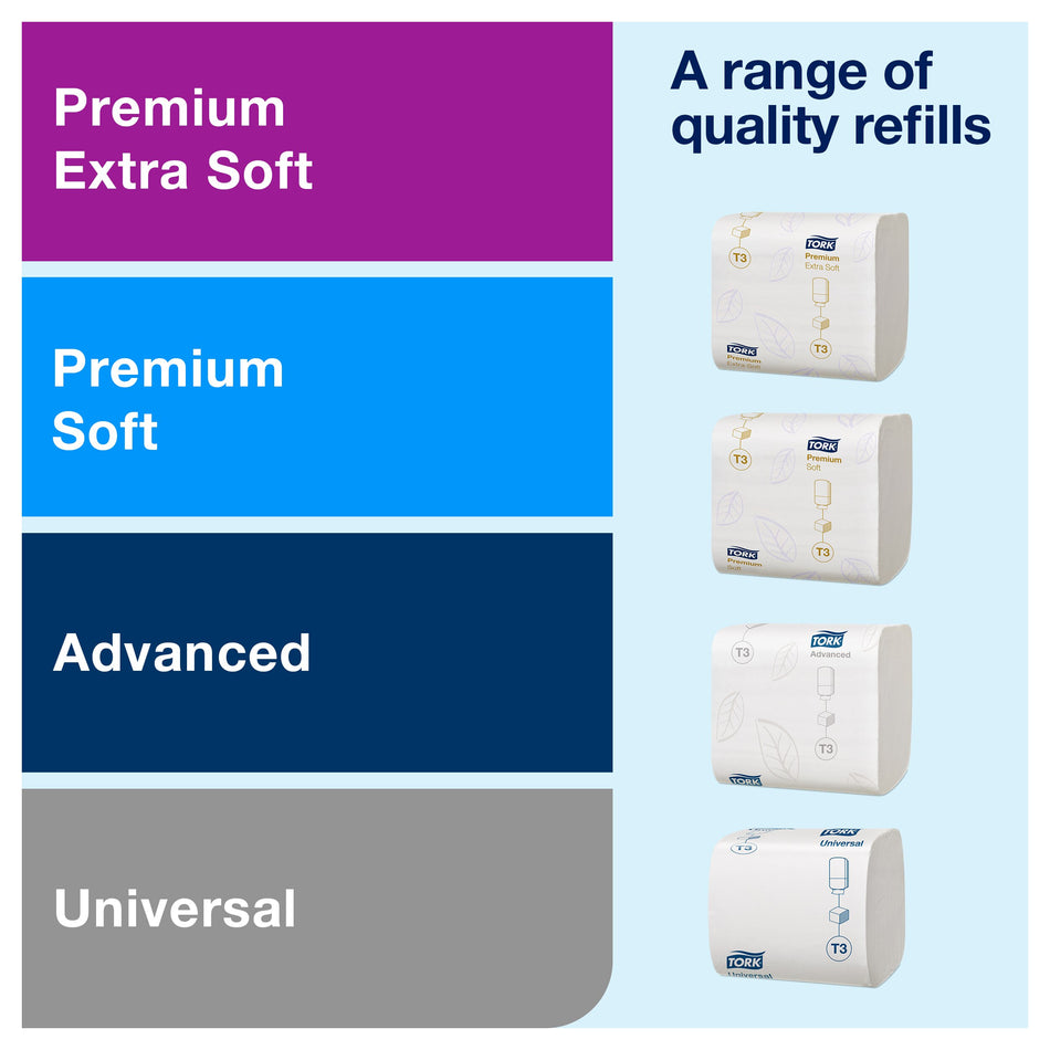 Tork Distributeur pour Papier Toilette Feuilles blanc T3