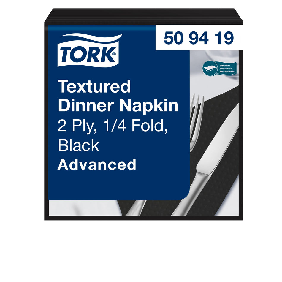 Tork Textured Dinnerservietten Schwarz
