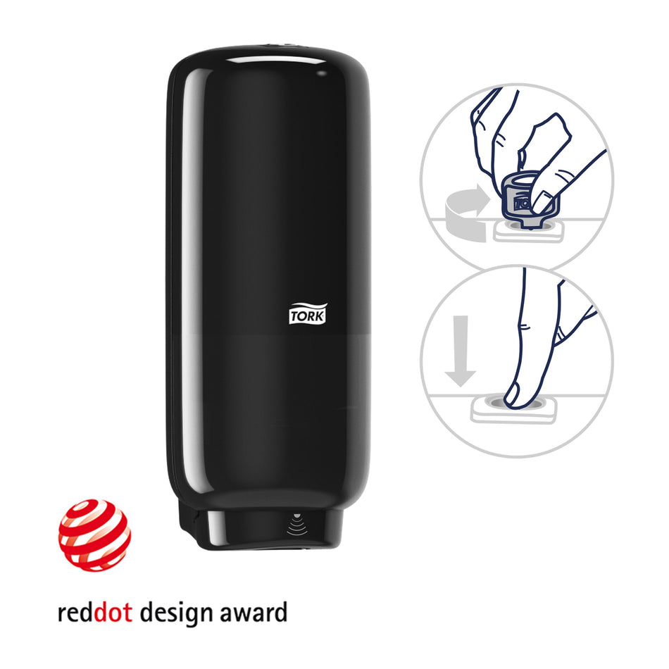 Tork Spender für Seife und Hautpflegeprodukte mit Intuition™ Sensor Schwarz S4