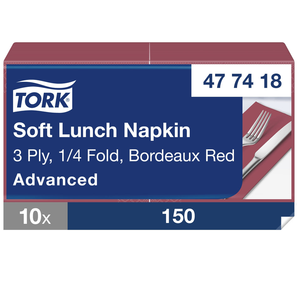 Tork Soft Lunchservietten Bordeauxrot