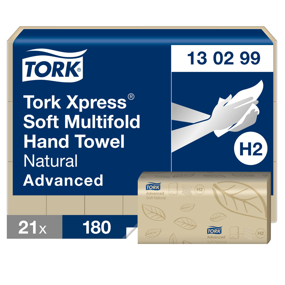 Tork Xpress® Essuie-mains interfoliés doux naturels H2