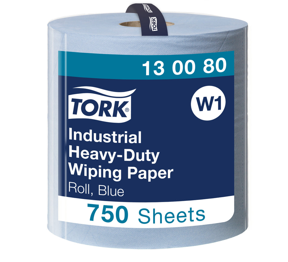 Tork Papier d'Essuyage industriel ultra-résistant bleu W1