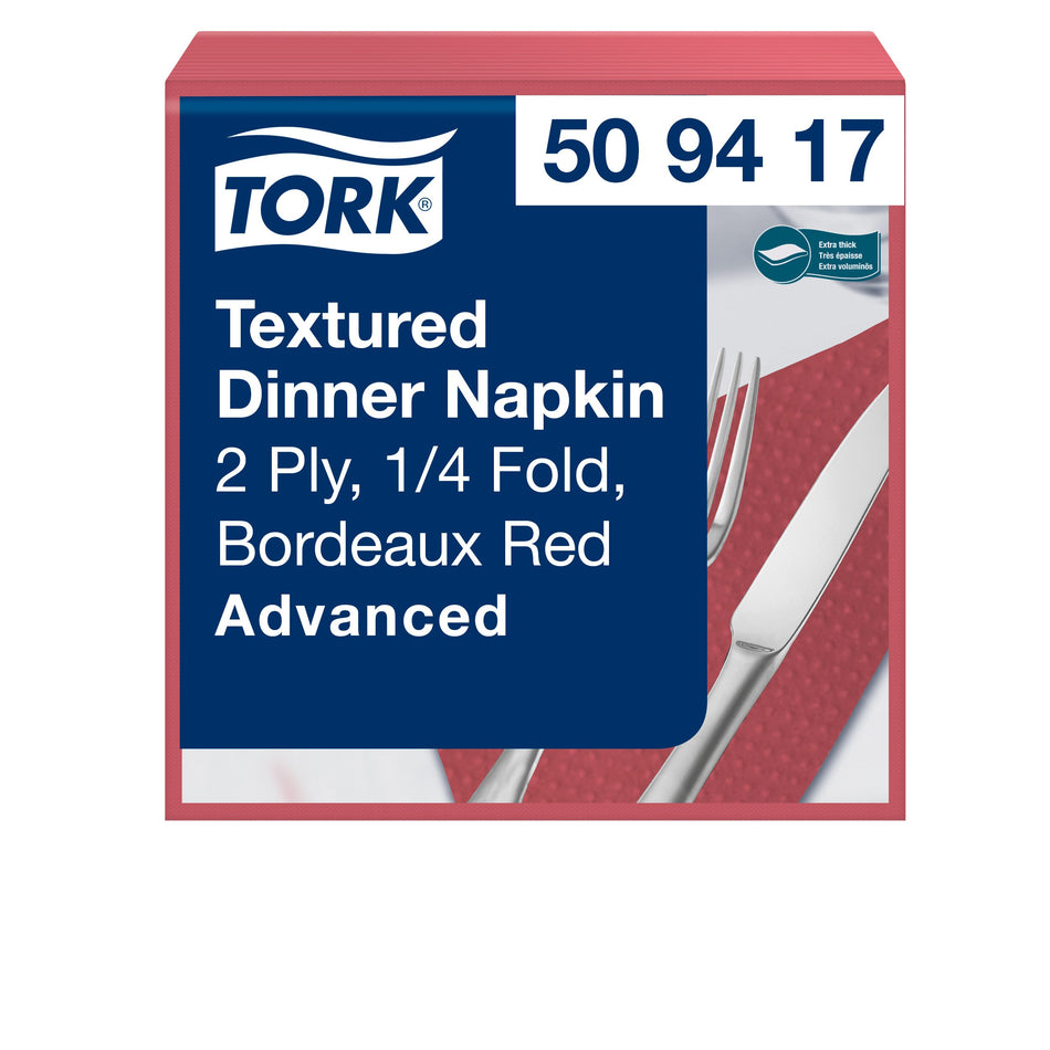 Tork Textured Dinnerservietten Bordeauxrot