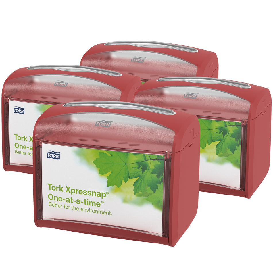 Tork Xpressnap® Distributeur de Serviettes de Table rouge N4