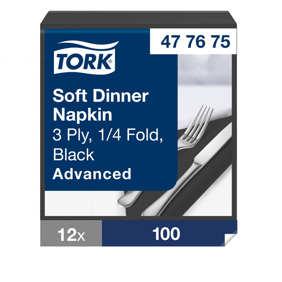 Tork Soft Dinnerservietten Schwarz