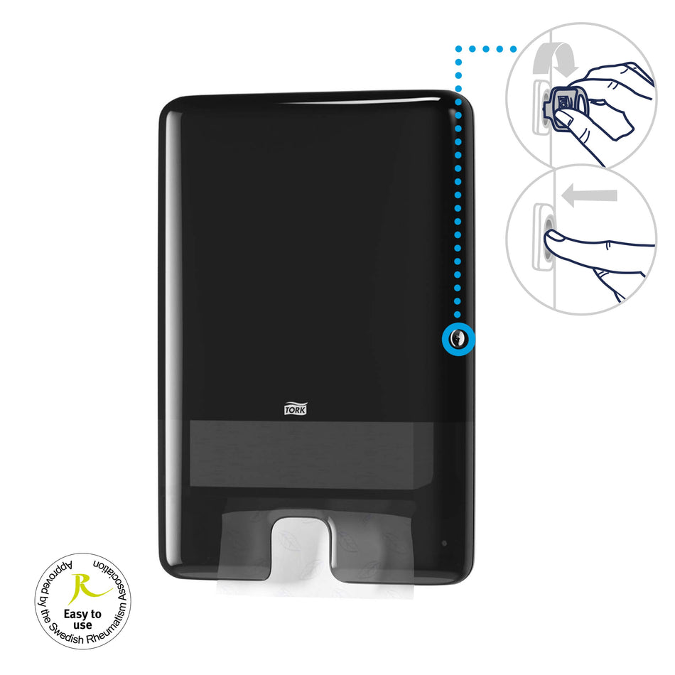 Tork Xpress® Distributeur pour essuie-mains interfoliés noir H2