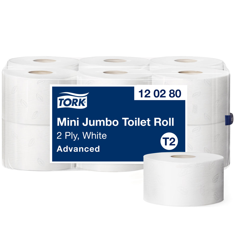 Tork Papier toilette rouleau Mini Jumbo blanc T2
