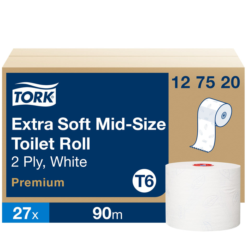 Tork Papier Toilette Rouleau Mid-size doux blanc T6