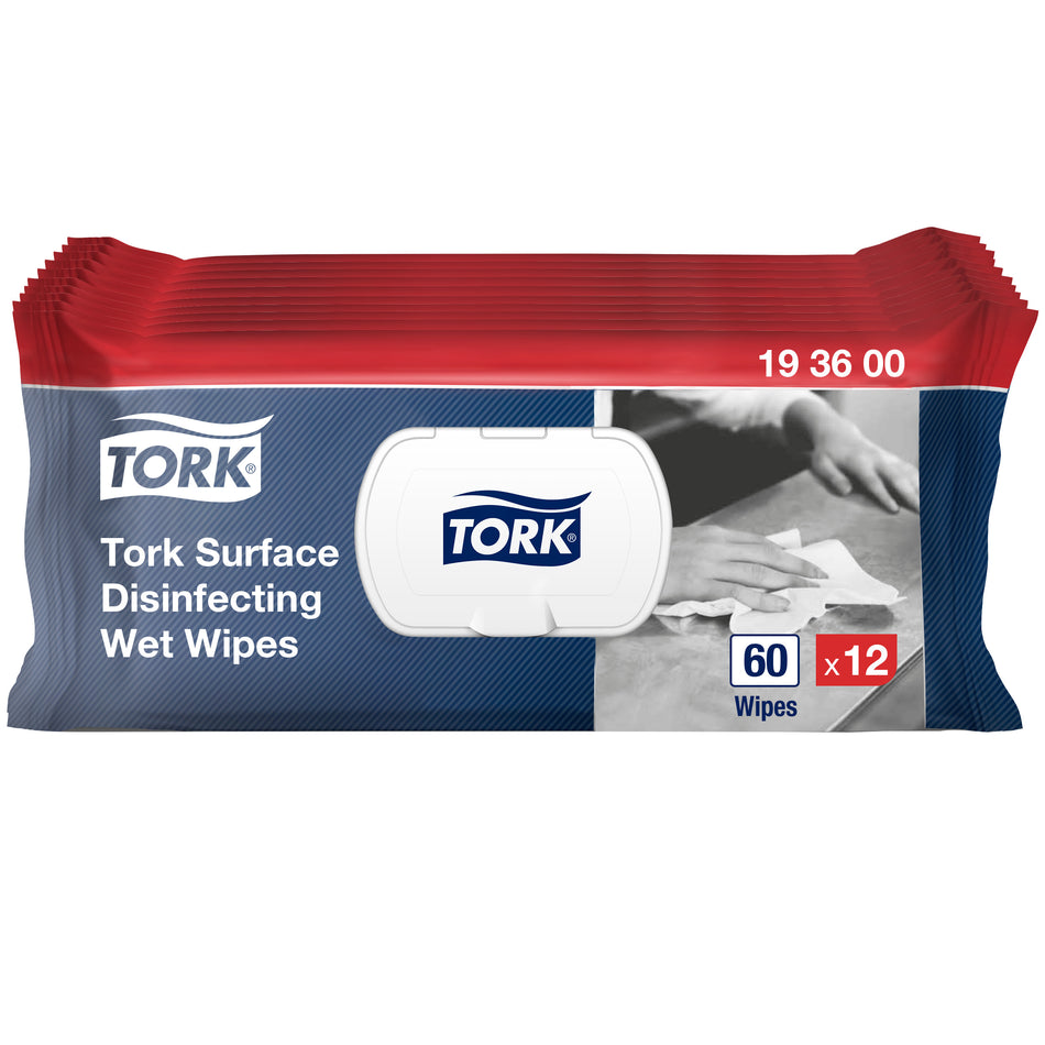 Tork Lingettes imprégnées désinfectantes pour surfaces blanches
