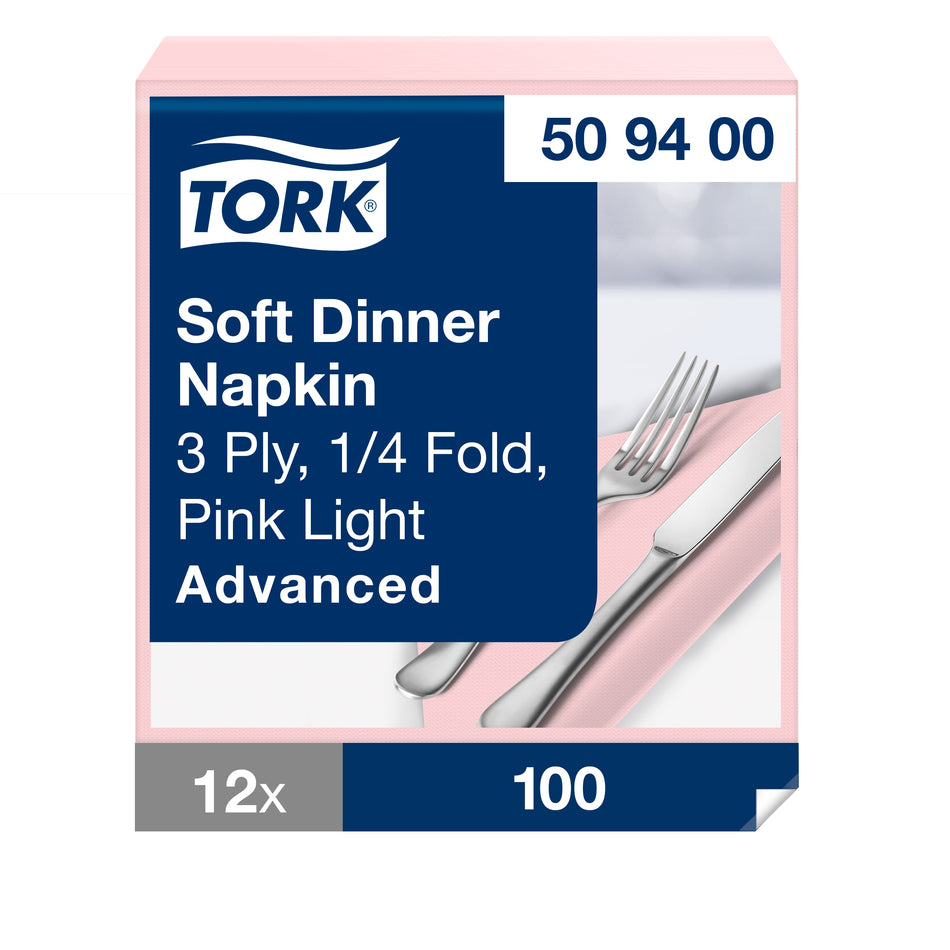 Tork Soft Dinnerservietten Hellrosa
