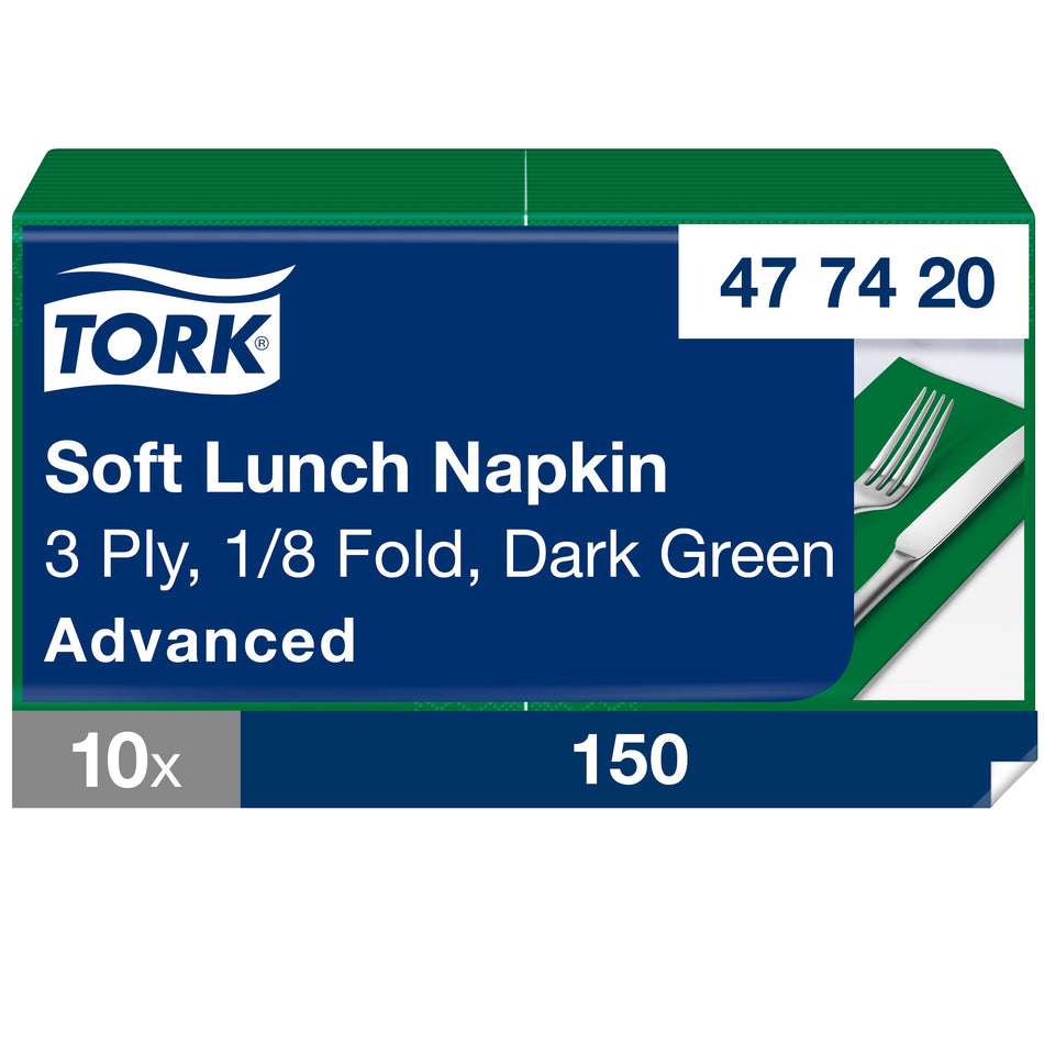 Tork Soft Lunchservietten Dunkelgrün