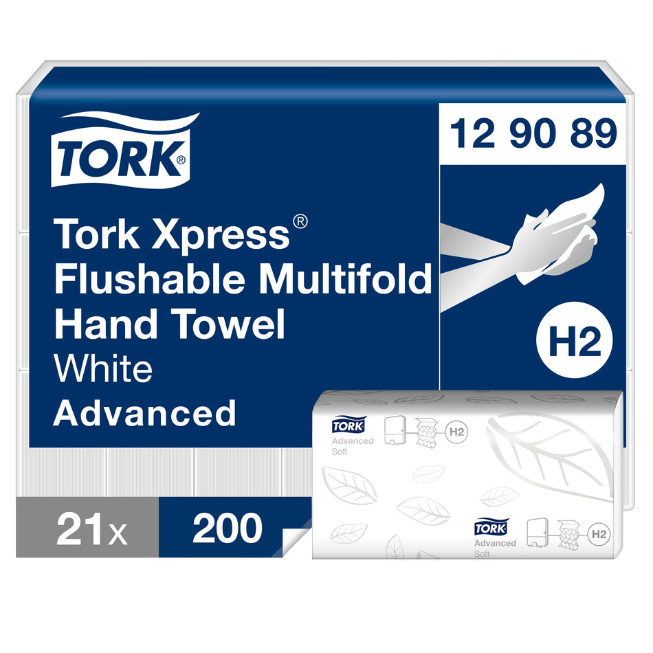 Tork Xpress® Essuie-mains interfoliés délitables blancs H2