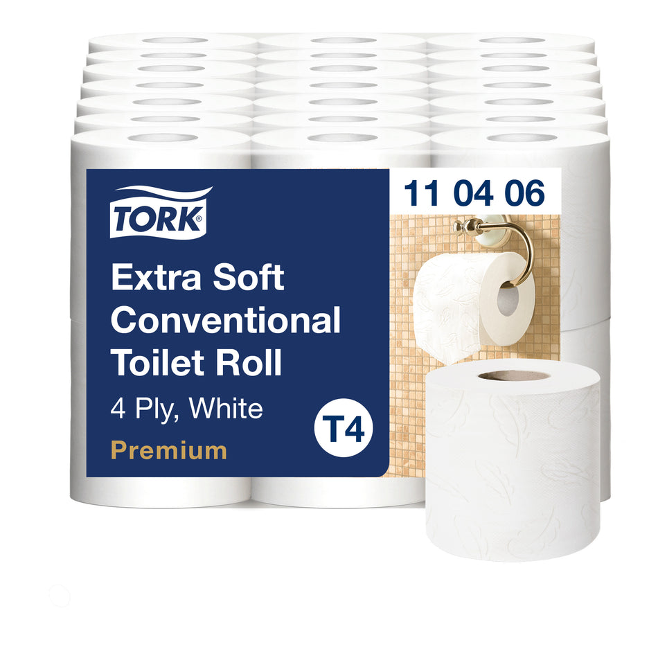 Tork Papier Toilette Rouleau traditionnel extra-doux blanc T4