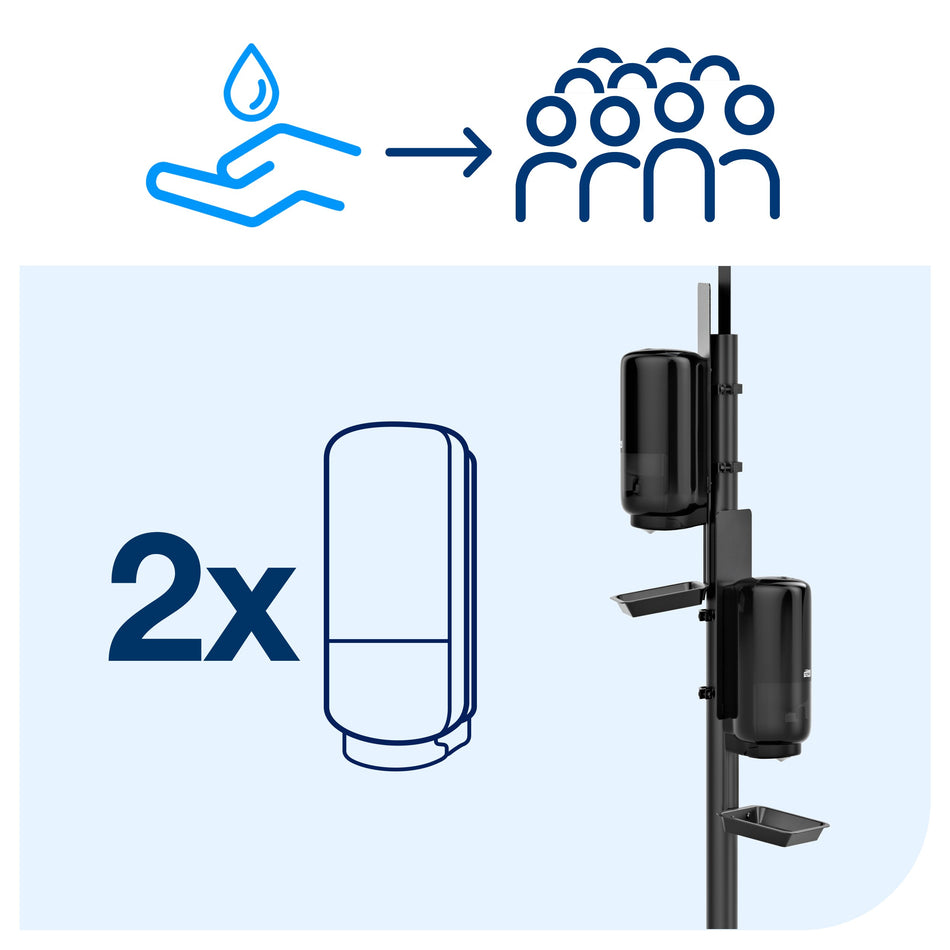 Tork Fixation Double Distributeur pour Stand de désinfection, noir