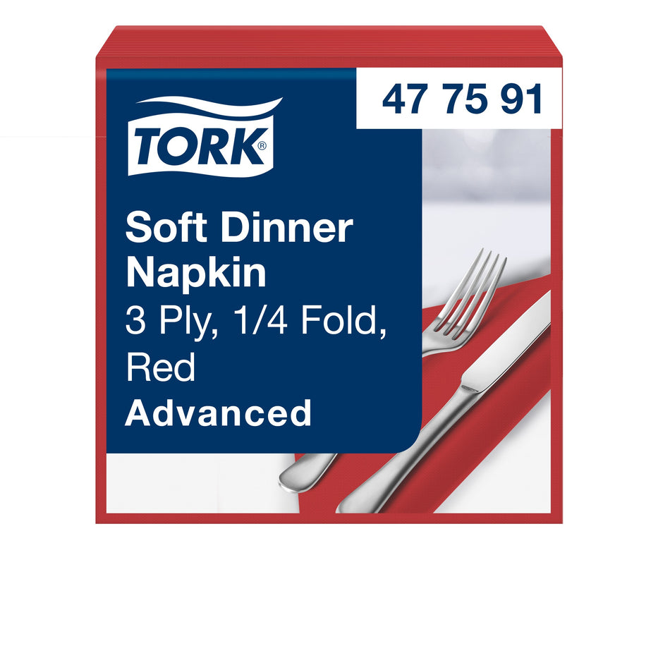 Tork Soft Dinnerservietten Rot